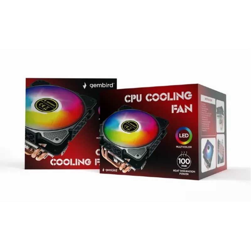 Ψύκτρα CPU Gembird CPU-HURACAN-ARGB-X140 12 cm Μαύρο Λευκό 800-1600 rpm