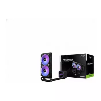 Ψύκτρα CPU ASROCK Pro 240 ARGB Μαύρο — 240-mm υγρό AIO, φωτισμός ARGB, μαύρο φινίρισμα