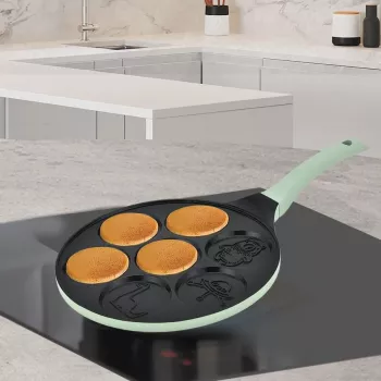 Τηγάνι για κρέπες Maestro MR-1222-D CUTE — 26 cm Αντικολλητικό τηγάνι κρέπας αλουμινίου, πράσινο