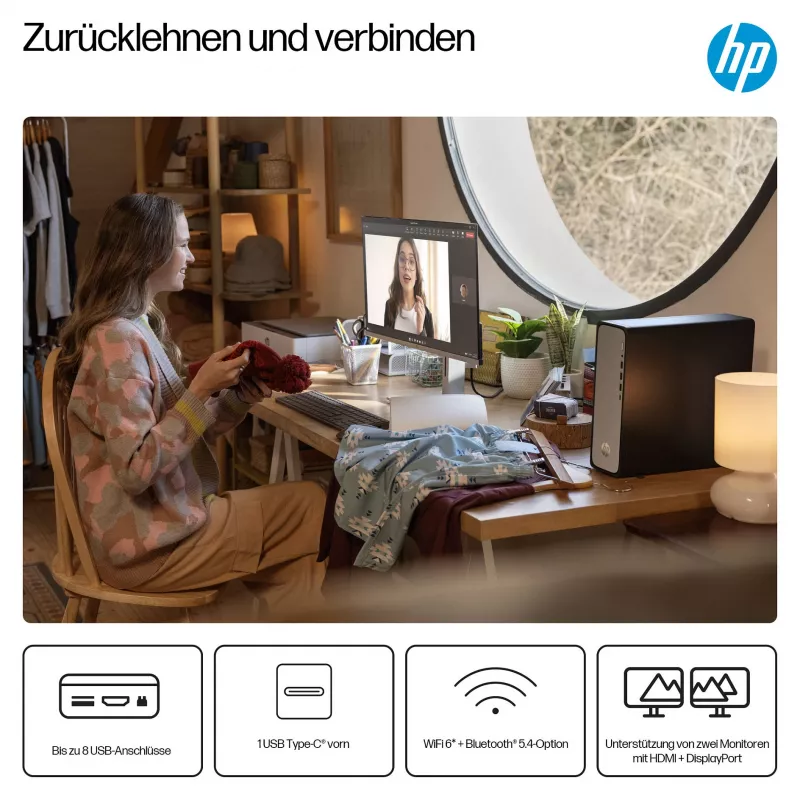 HP OmniDesk S03-0032ng - Λεπτός desktop - Core i3 i3-14100 - Πλήρες σύστημα - Core i3
