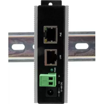 Ethernet PoE Gigabit injector Exsys EX-6007POE-WT — 1×Gigabit RJ45, PoE, 12–24V ακροδέκτης σύνδεσης