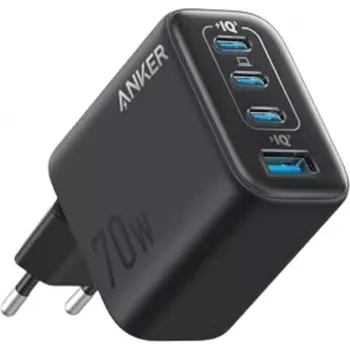 Anker Zolo Φορτιστής 70W Φορτιστής 4-Port 3x USB-C 1x USB-A GaN Μαύρο