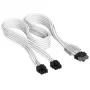 Corsair Premium-Sleeved Καλώδιο 2x 8-Pin σε 12V-2x6, για τροφοδοτικό Τύπου 5 – Λευκό