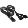 Corsair Premium-Sleeved Καλώδιο 12V-2x6 σε 2x 6+2-Pin PCIe, Universal – μαύρο