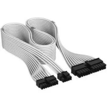 Corsair Premium-Sleeved Καλώδιο 24-Pin ATX, Gen 5, για τροφοδοτικό Τύπου 5 – Λευκό