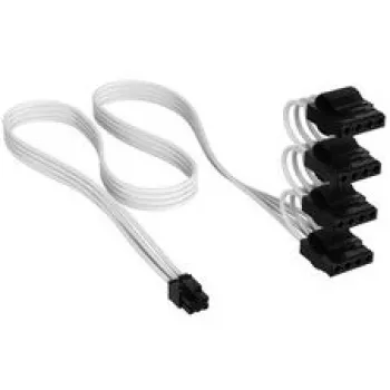 Corsair Premium-Sleeved Καλώδιο 4x 4-Pin Molex, για τροφοδοτικό Τύπου 5 – Λευκό