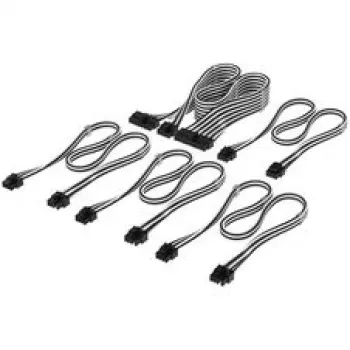Corsair Σετ καλωδίων, Type 4, DC Cable Starter Kit, μεμονωμένα sleeved – μαύρο / λευκό