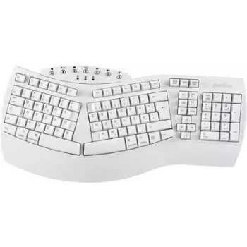 Perixx 11615 πληκτρολόγιο RF Wireless + Bluetooth QWERTZ γαλλικό - γερμανικό - ισπανικό - UK αγγλικό - US αγγλικό λευκό (PERIBOARD-612W DE)
