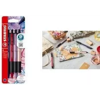 Στυλό διαρκείας Stabilo pointball NatureCOLORS, σετ 4 χρωμάτων σε θήκη, αντιολισθητική λαβή, μαλακή μύτη