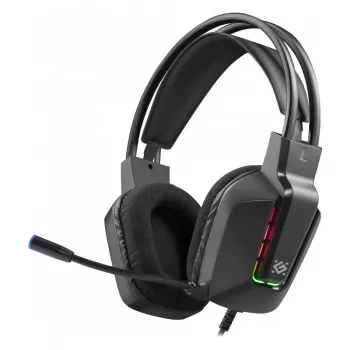 Ενσύρματα ακουστικά gaming USB DEFENDER GOTHIC RGB με μικρόφωνο, μαύρα