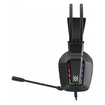 Ενσύρματα ακουστικά gaming USB DEFENDER GOTHIC RGB με μικρόφωνο, μαύρα
