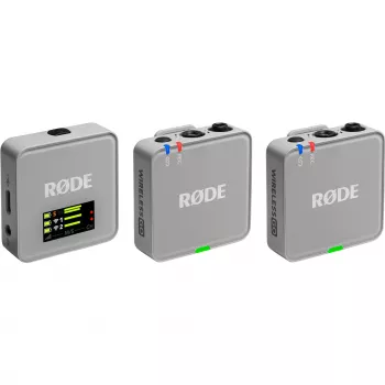 Ασύρματο μικρόφωνο Rode Wireless GO III γκρι — συμπαγής σχεδιασμός, ενσωματωμένη μπαταρία