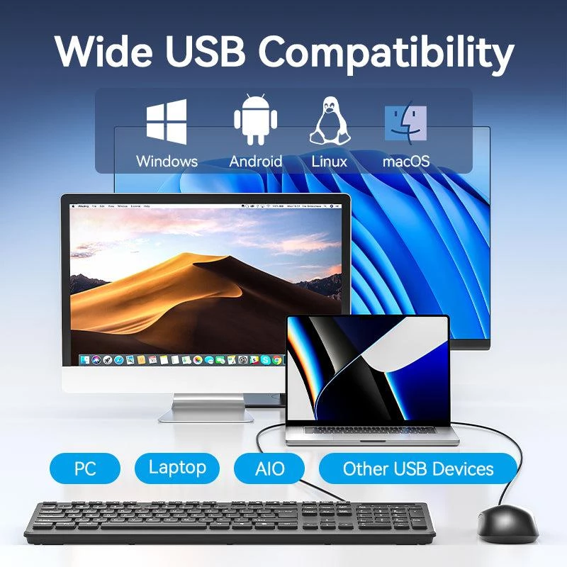 Ποντίκι USB Οπτικό ΜΑΥΡΟ/ΚΤΑΒΓ Vention