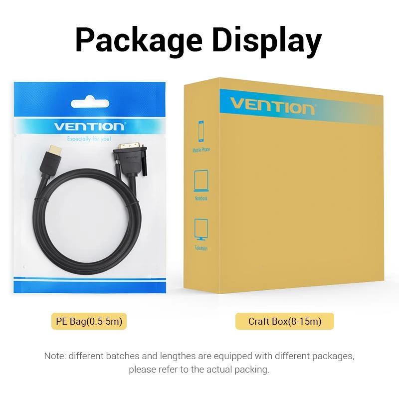 Καλώδιο HDMI σε DVI 2M/SCHWARZ Abfbh Vention