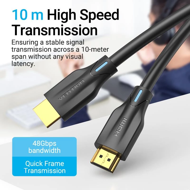 Καλώδιο HDMI 8K/1M Μαύρο Aanbf Vention