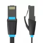 Επίπεδο καλώδιο δικτύου UTP CAT6 Vention IBJBF RJ45 Ethernet 1000 Mbit/s 1 m μαύρο