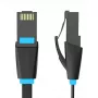Επίπεδο καλώδιο δικτύου UTP CAT6 Vention IBJBI RJ45 Ethernet 1000Mbit/s 3m μαύρο