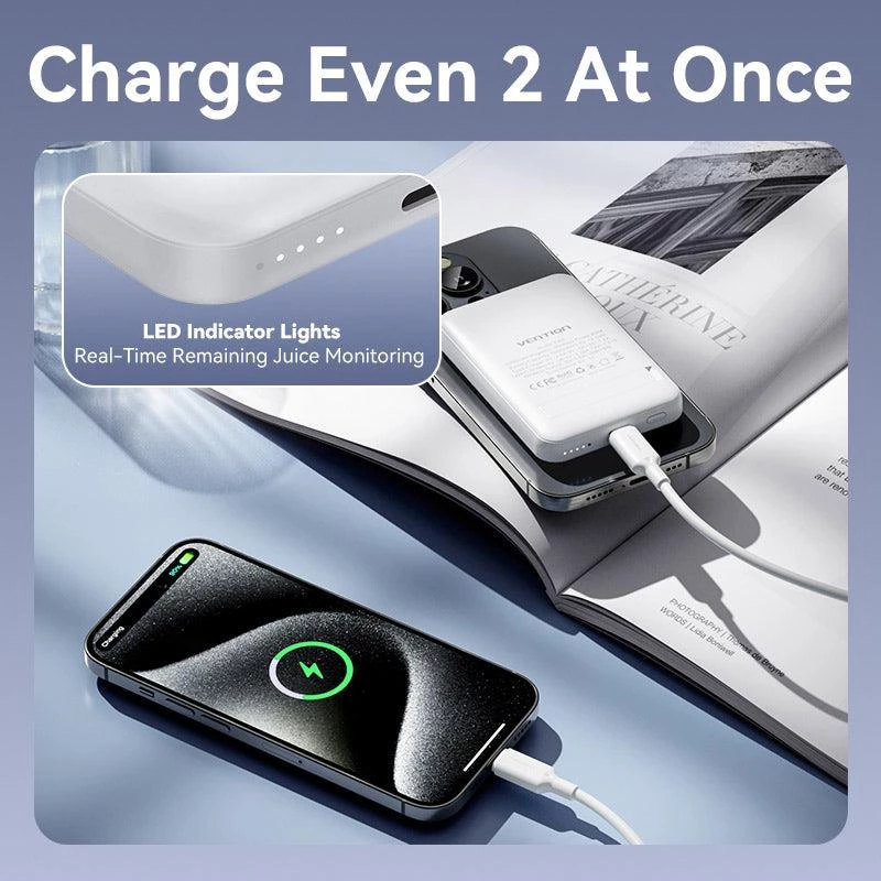 Powerbank ασύρματο 5000MAH 20W/MAGNETIC μαύρο FHSB0 Vention