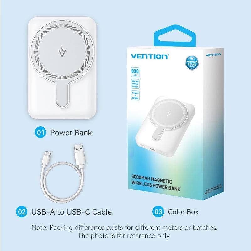 Powerbank ασύρματο 5000MAH 20W/MAGNETIC μαύρο FHSB0 Vention