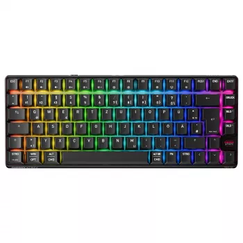 Ασύρματο πληκτρολόγιο gaming Cherry XTRFY K33 Compact 75 % QWERTZ Γερμανικό USB + RF + Bluetooth RGB μαύρο