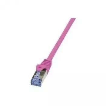LogiLink PrimeLine - Καλώδιο Patch - RJ-45 (M) σε RJ-45 (M) - 1 m - SFTP, PiMF - CAT 6a - χωρίς αλογόνα - ροζ