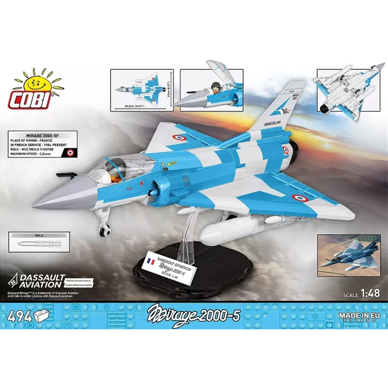 Cobi Mirage 2000-5F Brick Model Kit, Armed Forces Series, 495 τεμάχια, κλίμακα 1:48
