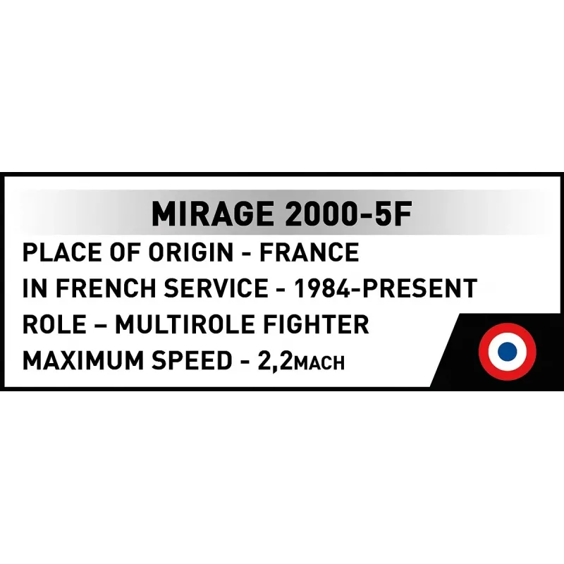 Cobi Mirage 2000-5F Brick Model Kit, Armed Forces Series, 495 τεμάχια, κλίμακα 1:48