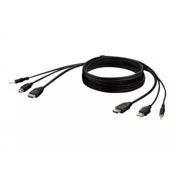 Καλώδιο KVM Belkin F1DN1CCBL — HDMI σε USB A/B με ήχο, υποδοχές USB πληκτρολογίου/ποντικιού, 3 m