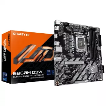 GIGABYTE B860M D3W μητρική - Intel Core Ultra Series CPUs, 4+1+2 φάσεις VRM, έως 9066MHz DDR5, 2xPCIe 4.0 M.2, 1GbE LAN, USB 3.2 Gen 1