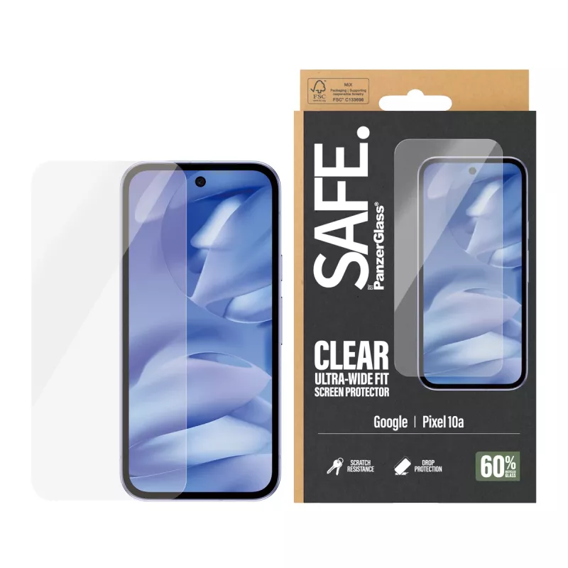 PanzerGlass SAFE. by ® Προστασία οθόνης για Google Pixel 10a 5G | Ultra-Wide Fit