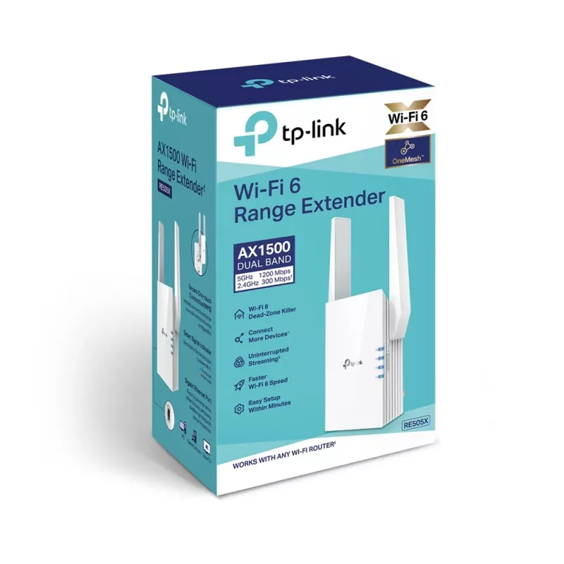 TP-Link RE505X επέκταση δικτύου πομπός και δέκτης δικτύου λευκό 10, 100, 1000 Mbit/s