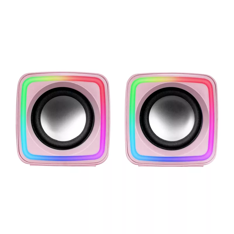 Mars Gaming MSCUBEP ροζ συμπαγή RGB gaming ηχεία 8W επεξεργαστής ήχου DSP