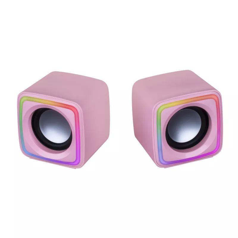 Mars Gaming MSCUBEP ροζ συμπαγή RGB gaming ηχεία 8W επεξεργαστής ήχου DSP