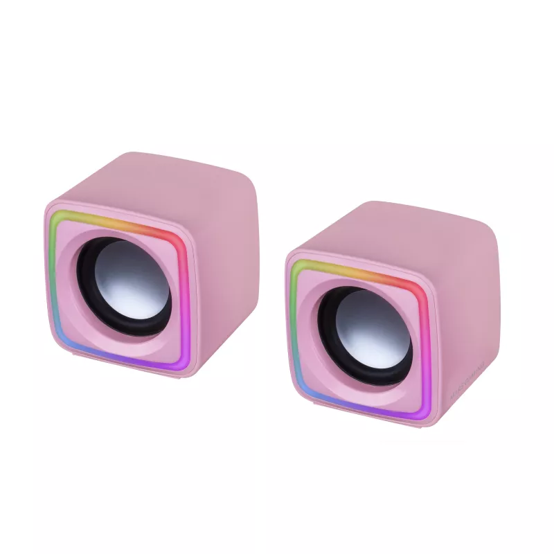 Mars Gaming MSCUBEP ροζ συμπαγή RGB gaming ηχεία 8W επεξεργαστής ήχου DSP