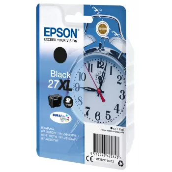 Epson Alarm Clock μεμονωμένη συσκευασία μαύρο 27XL DURABrite Ultra μελάνι, υψηλή (XL) απόδοση, μαύρο, μελάνι με βάση χρωστική, 17,7 ml, 1 τεμ., 1100 σελίδες