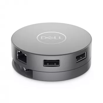 DELL Pro 7-in-1 USB-C Travel Hub - DA310, ενσύρματο, USB 3.2 Gen 2 (3.1 Gen 2) Type-C, 10,100,1000 Mbit/s, ασημί, 3840 x 2160 pixel, 1920 x 1080 pixel