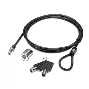 HP Master-Keyed κλειδαριά καλωδίου βάσης σύνδεσης, 1,85 m, στρογγυλό κλειδί, γαλβανισμένος χάλυβας, μαύρο
