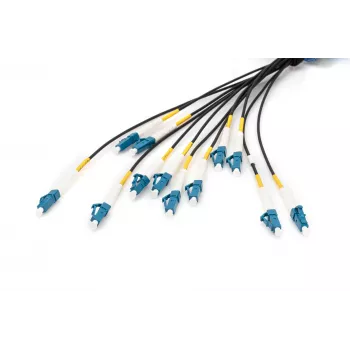 Digitus προκατασκευασμένο καλώδιο οπτικών ινών universal breakout μονότροπο-OS2 12 ίνες LC/UPC 100m