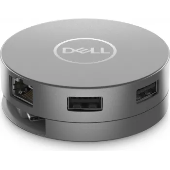 DELL 6-in-1-USB-C-multiport adapter - DA305 - ενσύρματο - USB 3.2 Gen 2 (3.1 Gen 2) Type-C - 10,100,1000 Mbit/s - ασημί - 3840 x 2160 pixel - Dell (5H1R0)