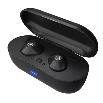 MAXELL MINI DUO ασύρματα ακουστικά in-ear με θήκη φόρτισης μαύρα