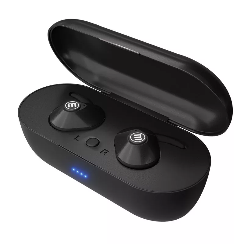 MAXELL MINI DUO ασύρματα ακουστικά in-ear με θήκη φόρτισης μαύρα