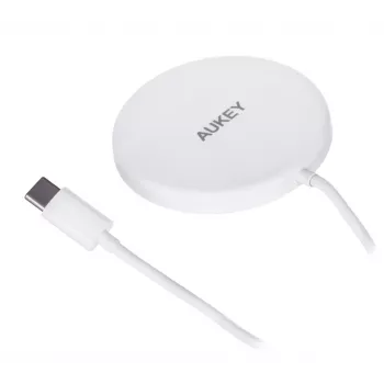 AUEKY Aircore Magnetic LC-A1 Ασύρματος μαγνητικός φορτιστής QI USB-C 15W Λευκό