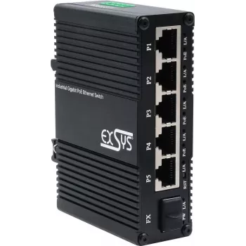 Switch Exsys EX-62030MPOE-SFP — Mini Gigabit 5+1 PoE+ Web-Managed Switch με 5 Gigabit + 1 SFP