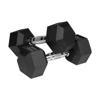 Λαστιχένια βαράκια χυτοσιδήρου HEX 2x9 kg REBEL ACTIVE