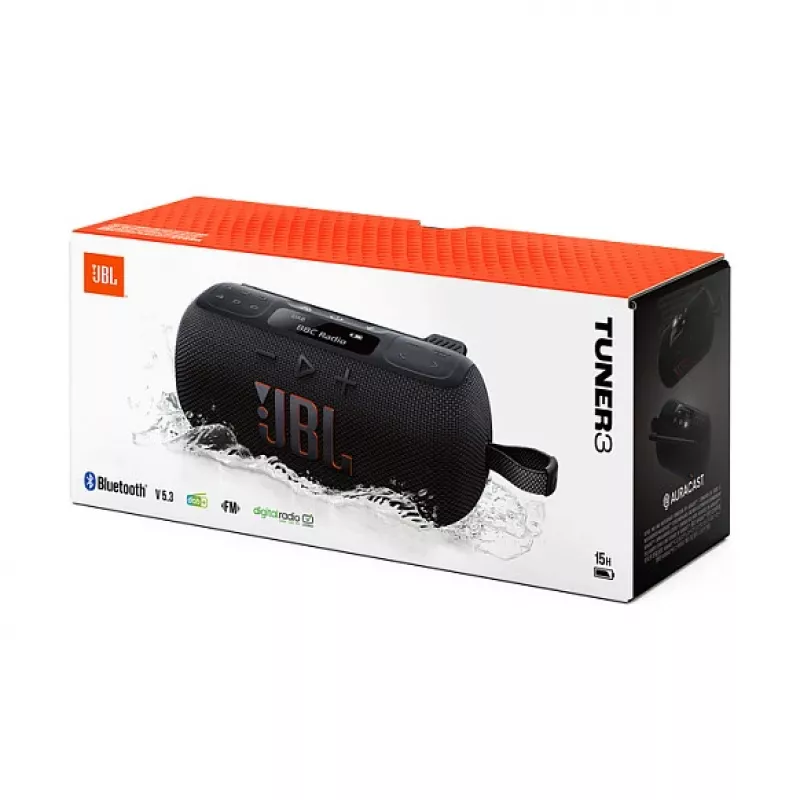 JBL Tuner 3 φορητό ραδιόφωνο DAB/DAB+/FM, 7 W, μαύρο