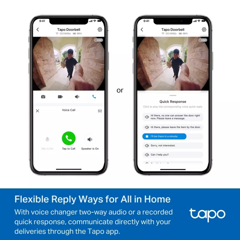 TP-Link Tapo βιντεοκουδούνι πόρτας 1 × D235, 1 × D100C