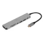 Docking Hub IBOX IUH3SL4K USB Type-C 5 Gbit/s, HDMI 4K@30Hz, PD έως 100 W, 2x USB-A, 2x USB-C, αναγνώστης καρτών, Ασημί
