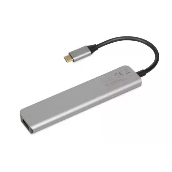 Docking Hub IBOX IUH3SL4K USB Type-C 5 Gbit/s, HDMI 4K@30Hz, PD έως 100 W, 2x USB-A, 2x USB-C, αναγνώστης καρτών, Ασημί
