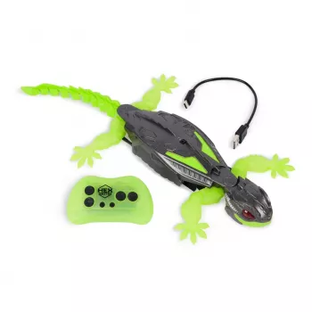 HEX BOTS | Διαδραστικό παιχνίδι ρομπότ gecko RC αναρριχώμενο στον τοίχο | Πράσινο/Γκρι