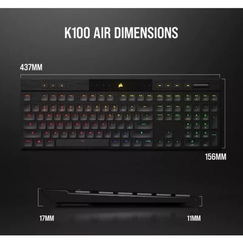 Πληκτρολόγιο K100 RGB Air Wireless Ultra Thin Cherry MX